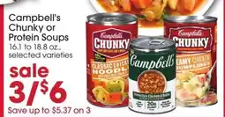 Giant Eagle Campbell's Chunky or Protein Soups offer