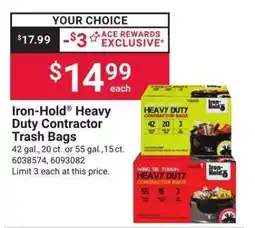 Giant Eagle Iron-Hold Heavy Duty Contractor Trash Bags offer