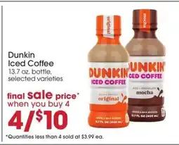 Giant Eagle Dunkin' Iced Coffee offer