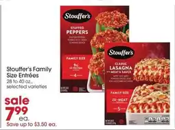 Giant Eagle Stouffer's Family Size Entrées offer