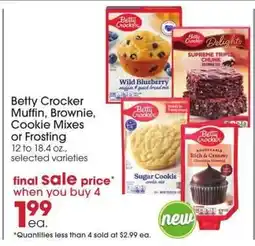Giant Eagle Betty Crocker Muffin, Brownie, Cookie Mixes or Frosting offer