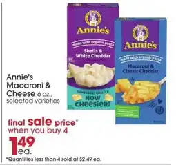 Giant Eagle Annie's Macaroni & Cheese offer