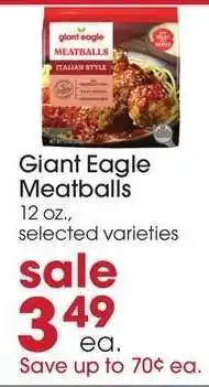 Giant Eagle Giant Eagle Meatballs offer