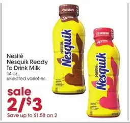 Giant Eagle Nestle Nesquik Ready To Drink Milk offer