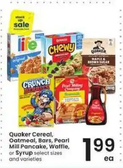 Albertsons Quaker Cereal, Oatmeal, Bars, Pearl Mill Pancake, Waffle, or Syrup offer
