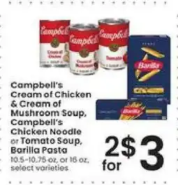 Albertsons Campbell's Soup & Barilla Pasta offer