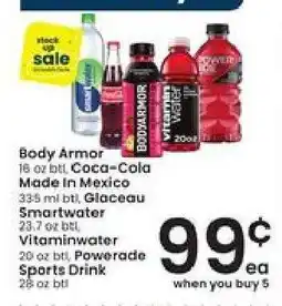 Albertsons Body Armor, Coca-Cola, Glaceau Smartwater, Vitaminwater, Powerade Sports Drink offer