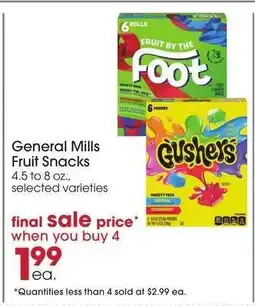 Giant Eagle General Mills Fruit Snacks offer