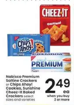Albertsons Nabisco Premium Saltine Crackers or Chips Ahoy! Cookies, Sunshine Cheez-It Baked Crackers offer