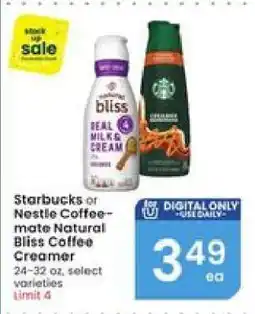 Albertsons Starbucks or Nestle Coffee-mate Natural Bliss Coffee Creamer offer