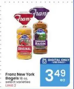 Albertsons Franz New York Bagels offer