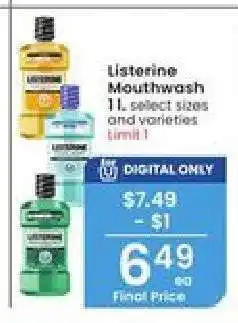 Albertsons Listerine Mouthwash offer