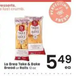 Albertsons La Brea Take & Bake Bread or Rolls offer