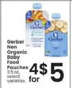 Albertsons Gerber Non-Organic Baby Food Pouches offer