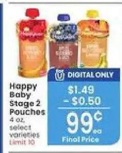 Albertsons Happy Baby Stage 2 Pouches offer