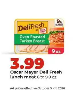 Hy-Vee Oscar Mayer Deli Fresh Lunch Meat offer