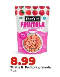 Hy-Vee That's It. Fruitola granola offer