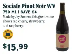 Market of Choice Sociale Pinot Noir WV offer