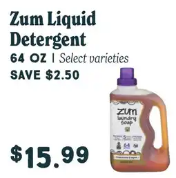 Market of Choice Zum liquid detergent offer