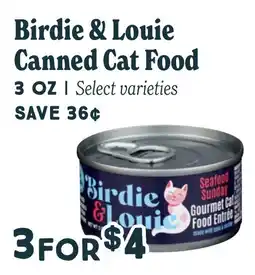 Market of Choice Birdie & Louie canned cat food offer