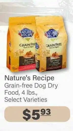 Commissary Nature's Recipe Grain-Free Dog Dry Food offer