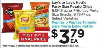 Food 4 Less Lays Or Lays Kettle Party Size Potato Chips offer