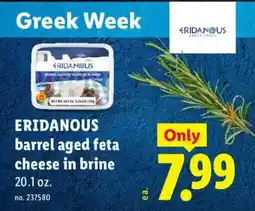 Lidl Eridanous barrel aged feta cheese in brine offer