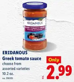 Lidl Eridanous Greek tomato sauce offer