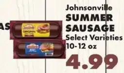 Sullivan's Foods Johnsonville summer sausage offer