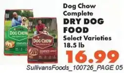Sullivan's Foods Dog Chow complete dry dog food offer