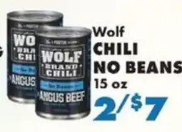 Sullivan's Foods Wolf brand chili no beans offer