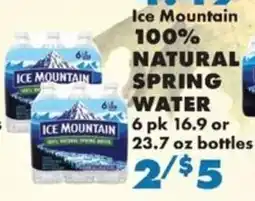 Sullivan's Foods Ice Mountain natural spring water offer