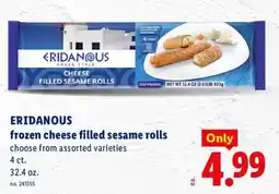 Lidl Eridanous frozen cheese filled sesame rolls offer