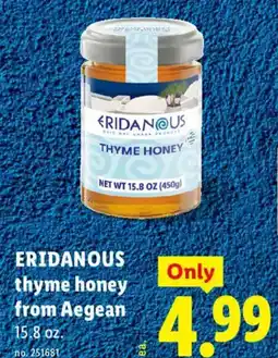 Lidl Eridanous thyme honey offer