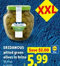 Lidl Eridanous pitted green olives in brine offer