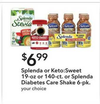 Publix Splenda Or Keto:sweet Or Splenda Diabetes Care Shake offer