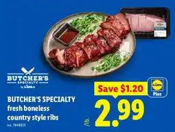 Lidl Butcher's Specialty fresh boneless country style ribs offer