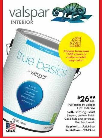 True Basics By Valspar Flat Interior Self-Priming Paint