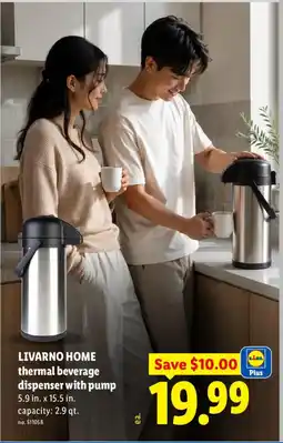 Lidl Livarano home thermal beverage dispenser with pump offer