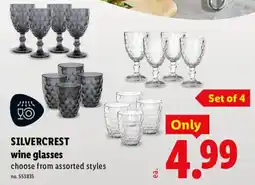 Lidl Silvercrest wine glasses offer