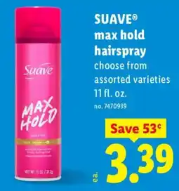 Lidl Suave max hold hairspray offer