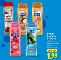Lidl Suave Essentials body wash offer