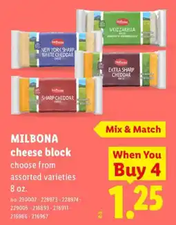 Lidl Milbona cheese block offer