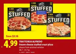 Lidl Trattoria alfredo frozen cheese stuffed crust pizza offer