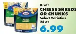 Sullivan's Foods Kraft cheese shreds or chunks offer