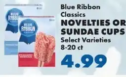Sullivan's Foods Blue Ribbon Classics Novelties or Sundae Cups offer