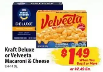 Kraft Deluxe or Velveeta Macaroni & Cheese