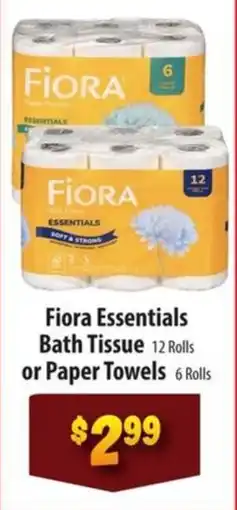 Food Giant Fiora Essentials Bath Tissue or Paper Towels offer