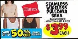 Ollie's Hanes seamless wireless pullover bras offer