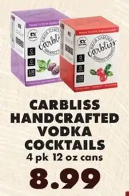 Sullivan's Foods Carbliss handcrafted vodka cocktails offer